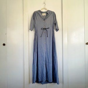 HACKWITH Blue Cotton Maxi Dress